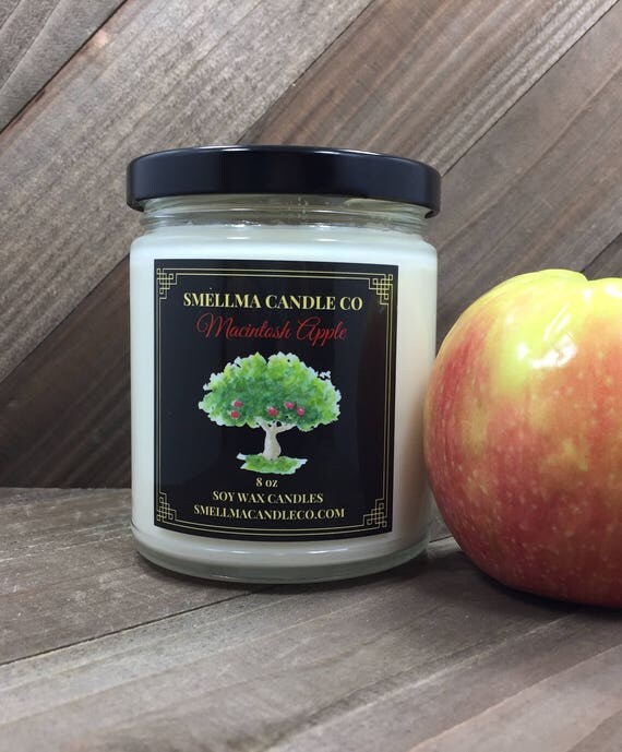 Macintosh Apple Candle Soy Candle Scented Candle Handmade