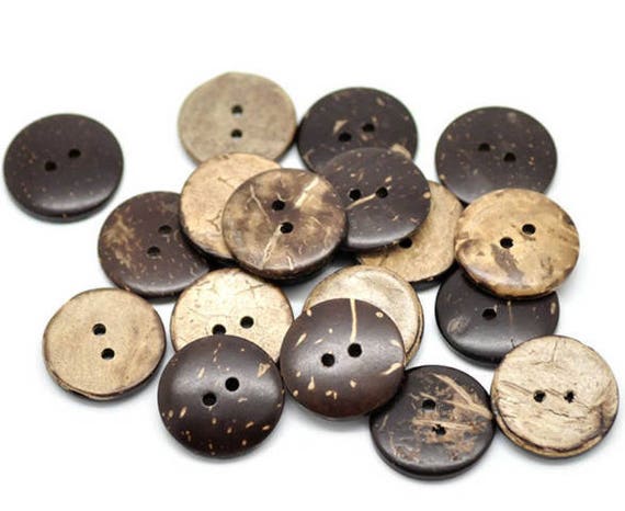 10 12.5 mm Coconut Buttons 2 Hole Flatback Sewing Craft UK