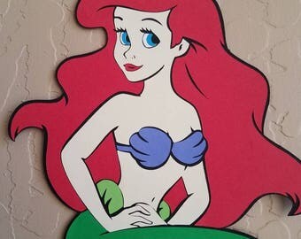 Large Little Mermaid Wall Decor, Little Mermaid Die cut, Mermaid Backdrop, Ocean Party Decor, Table Decor