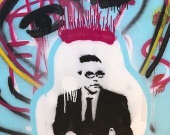 Custom Graffiti Style Portraits, made to order , stencil, spray paint , canvas