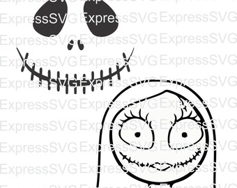 Jack & Sally Skellington Nightmare Before Christmas digital file, svg, cdr, eps, png