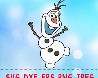Frozen Olaf SVG DXF Png Cut Vector Files Silhouette Studio Cameo Cricut Design Vinyl Decal Scrapbooking Stencil Birthday Party