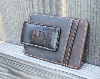 Personalized Money Clip, Leather Money Clip, Engraved Money Clip, money clip, personalized leather money clip, mens money clip,