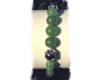 HEMATITE and AVENTURINE and Silver 925 bracelet