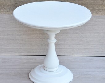 12'' White wood cake stand White cake stands for weddings Wooden cake stand Wedding cake stand wood Wedding centerpiece Baby shower decor