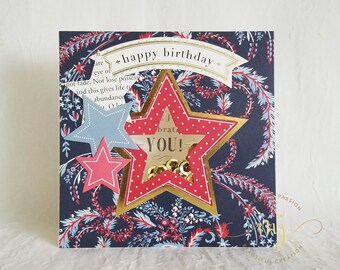 Shaker Card, Birthday Card, Greeting Card, Handmade Card, 3D Card, Ocassion Card, Celebration, Gift Card