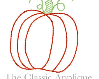 Pumpkin vintage style stitch machine embroidery design 2 and a half inch mini size