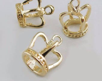5 charms, charm 12mm golden crowns