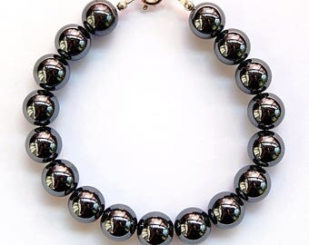 Bracelet hematite beads 8mm