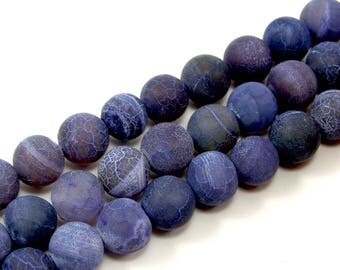 Pearl agate eflorescence 8 mm purple set of 5