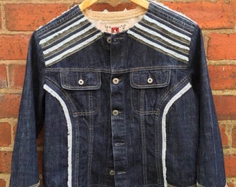 EmbolDenim Unique One Off its Kind Refashioned Handcrafted Denim Jacket