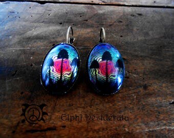 "Mushroom psyche" earrings cabochon