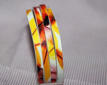 ORANGE LEATHER BRACELET