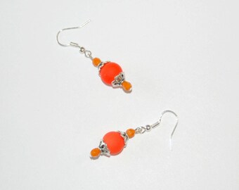 Joyful - fluorescent orange Version earrings
