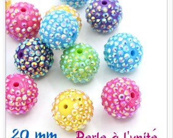 Chunky Bead 20 mm acrylic faceted brilliant yellow color