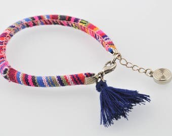 Fabric strap and cotton tassel