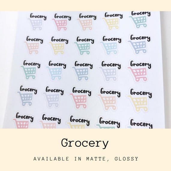 Shopping Stickers Grocery Sticker Planner Stickers Icons