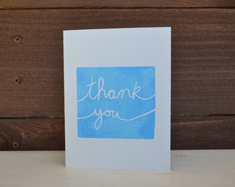 Hand stamped Thank You cards set of 5