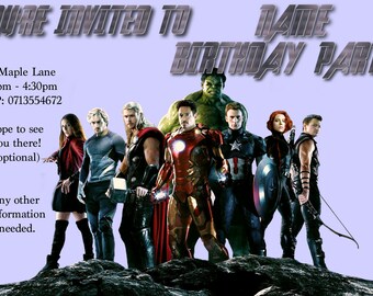 Personalised Avengers Birthday Invite