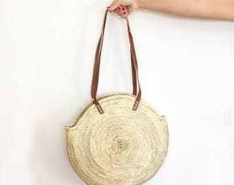 CAETANA,ROUND basket bag, straw bag