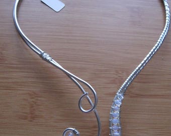 silver necklace and moonstones