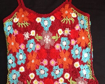 VINTAGE circa 80 crocheted with cotton TOP
