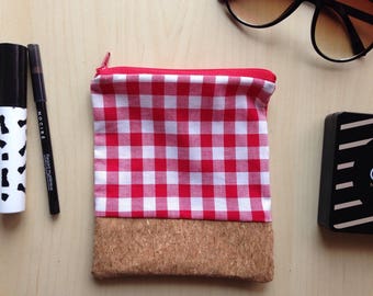Red and white gingham Pocket
