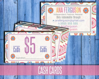 Cash Customer Coupon - Cash Coupon - Customer Gift Certificate - Cash voucher - reward card- cash cards- Digital - Free personalization!