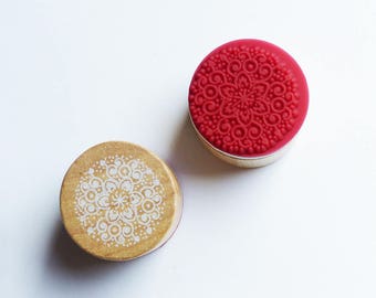 wood circle stamp holder 3 cm * 5 pattern