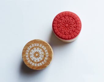 wood circle stamp holder 3 cm * 3 pattern