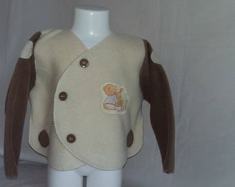 Polar fleece jacket light brown and ecru 4 m to 18 months mixed