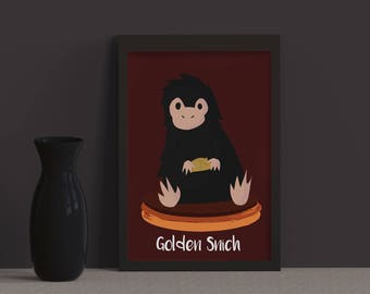 Niffler poster, animaux fantastiques, Fantastic Beasts Niffler, Harry Potter, Printable,