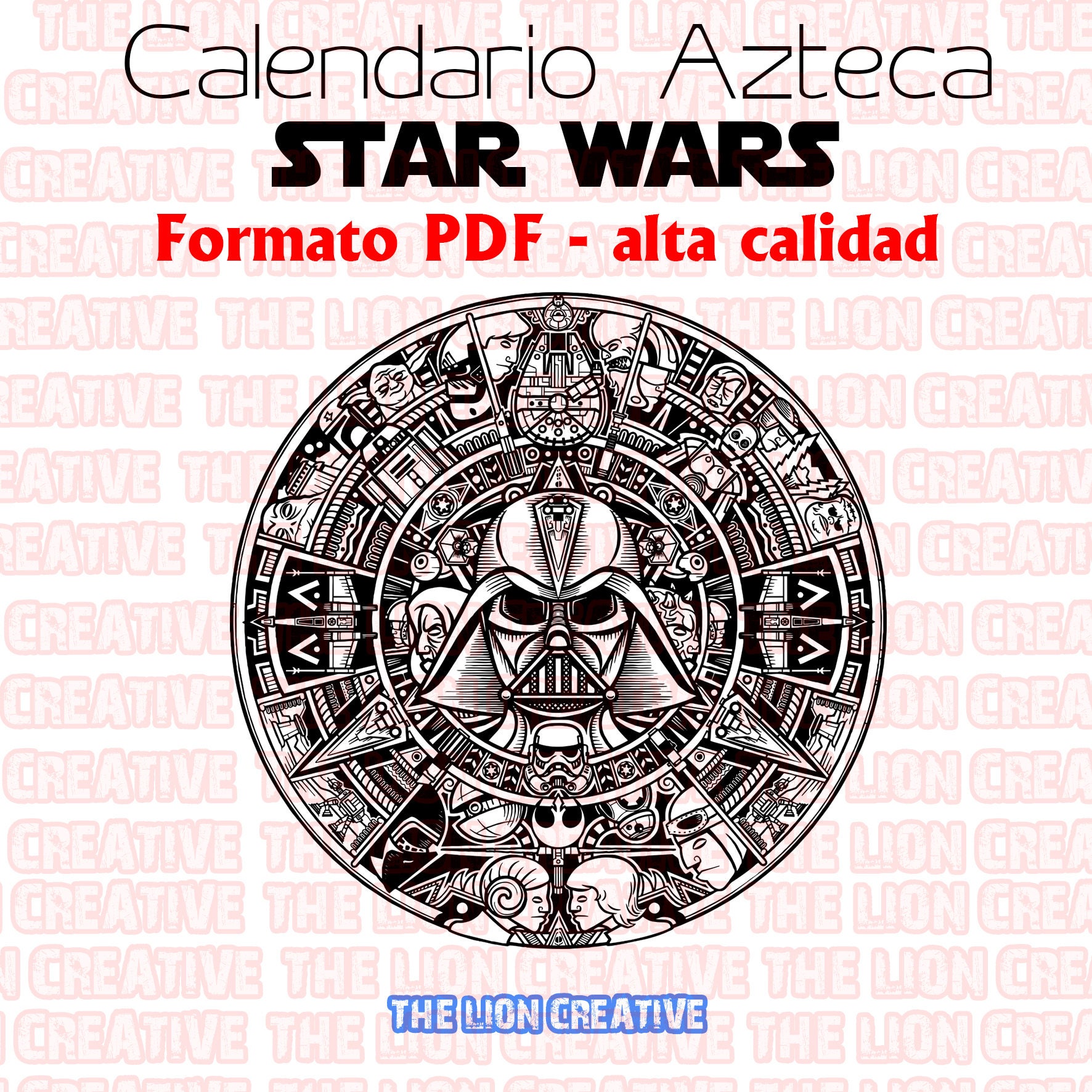 Calendario Azteca STAR WARS, PDF archivo alta calidad Calendar aztec de