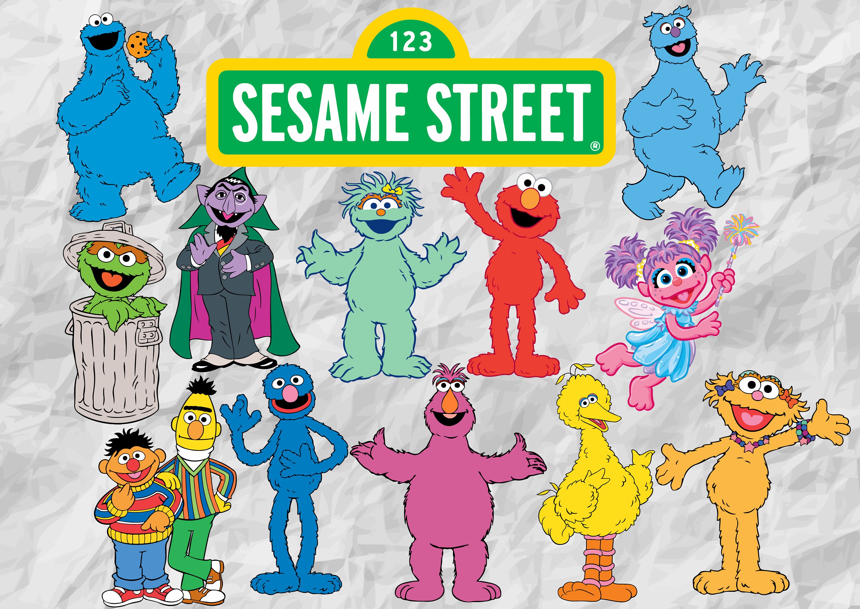 13 Sesame Street Cliparts, Cut files, Printable, decoration, party kit ...