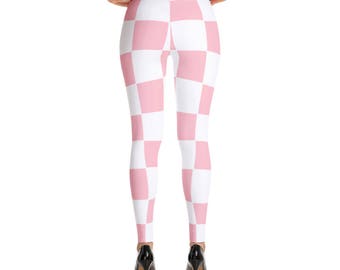 pink and white checkered pants