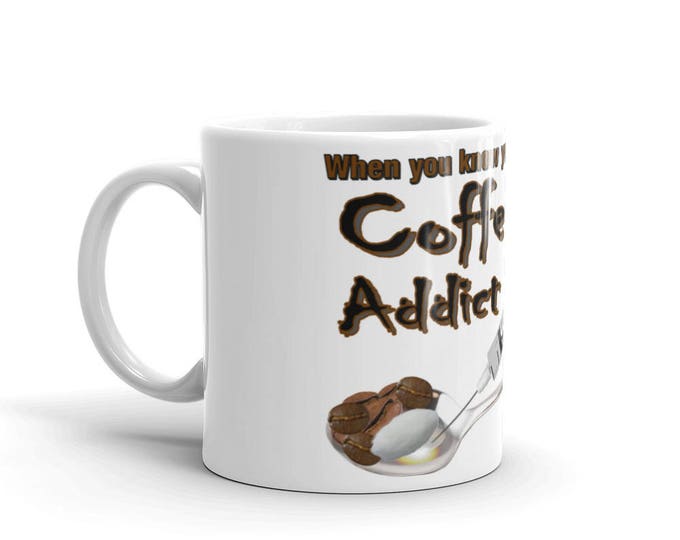 Edgy Coffee Addiction, Coffee Mugs for Coffee Lovers, Gifts for Teachers, Mom or Dad, Friends, Co-workers, CoffeeShopCollection