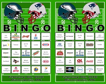 Super bowl bingo | Etsy
