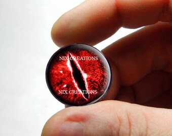 Glass Eyes - Red Evil Dragon Glass Eyes Handmade Glass Taxidermy Doll Eyes Cabochons - Pair or Single - You Choose Size