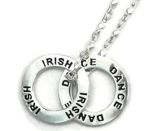 IRISH DANCE Stacking Message Ring Necklace Gift Boxed