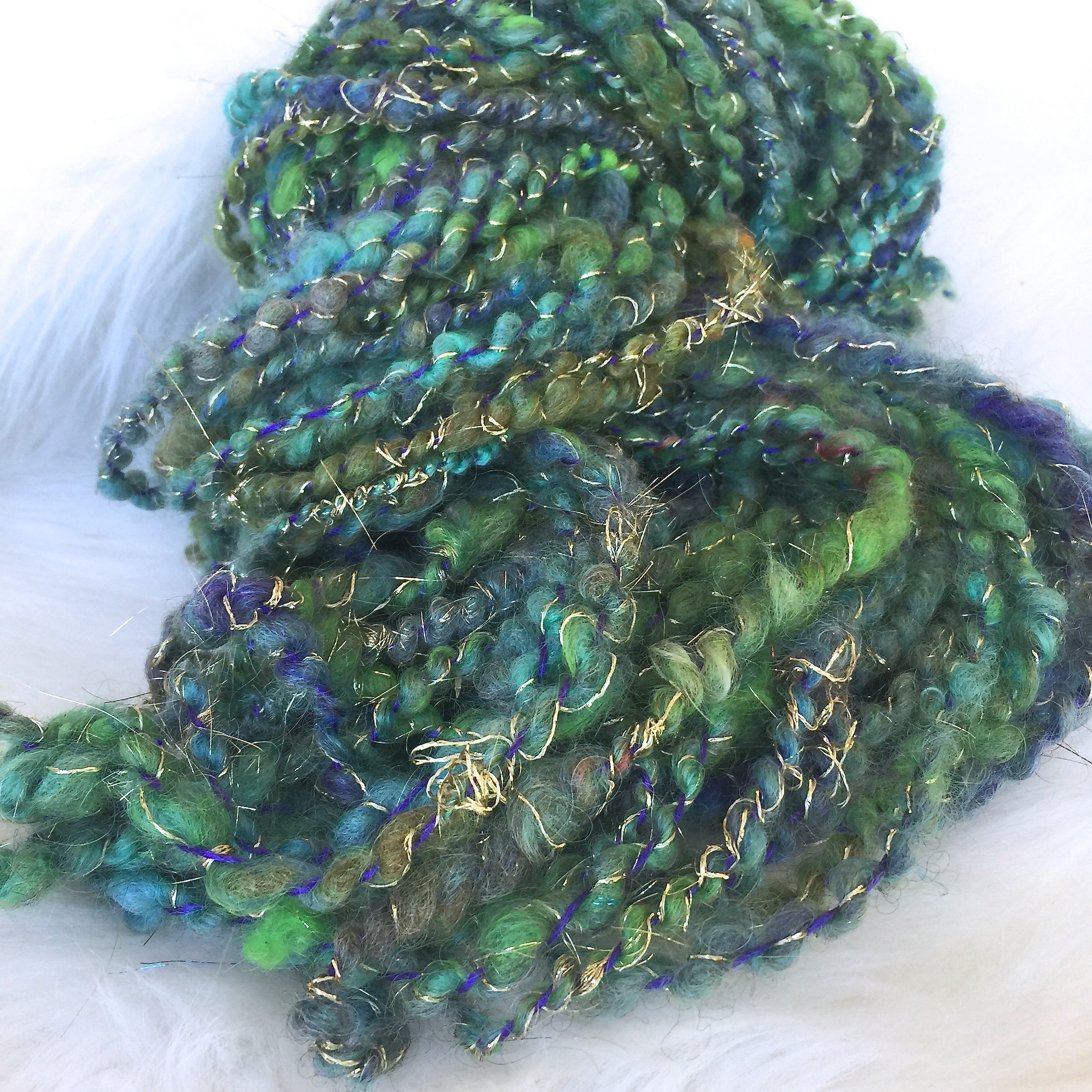 Art Yarn Handspun MERMAID Bulky Textured knit weaving