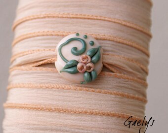 Zephanora - Bracelet ruban / Collier / Bandeau verre et soie - Gaelys