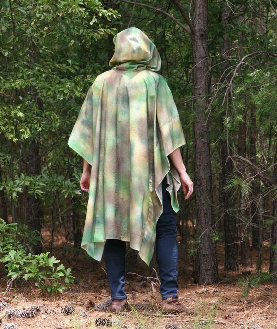 Princess Leia Camo Endor Poncho Handpainted Muslin