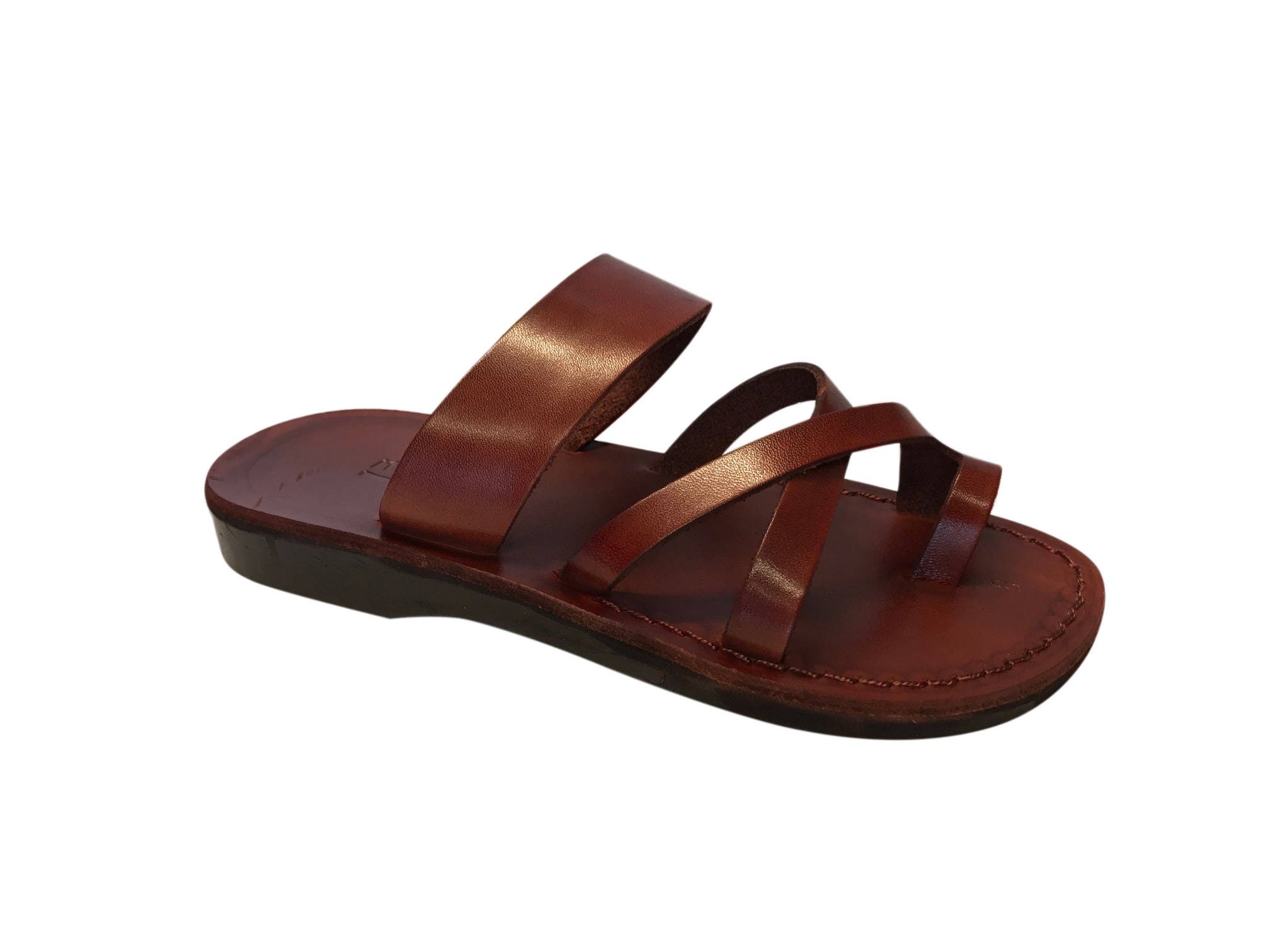 Brown Bath Leather Sandals For Men & Women Handmade Unisex