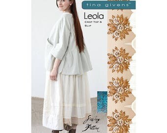 Leola Crop Top & Slip TG-A7032 by Tina Givens Lagenlook - Sewing Pattern- NEW!