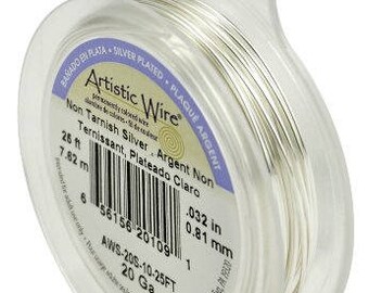 Artistic Wire 20-Gauge Tarnish Resistant Silver Coil Wire, 25-Feet