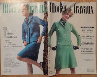 60s Knitting Crochet Craft Magazine Modes et Travaux