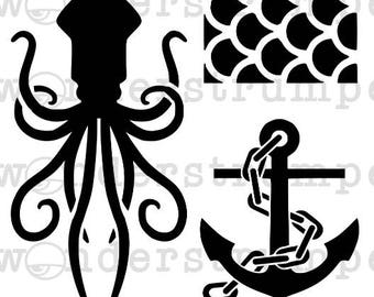 Elements of a Mermaid Stencil