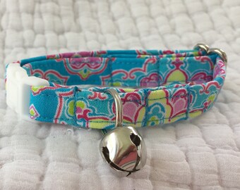 Cat Collar with choice of color buckle breakaway Collar Custom Made