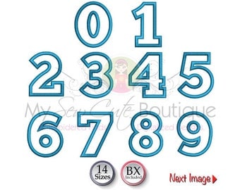 Applique Numbers Embroidery Designs Birthday Machine Patterns - Number Applique Design - 14 Sizes - Instant Download