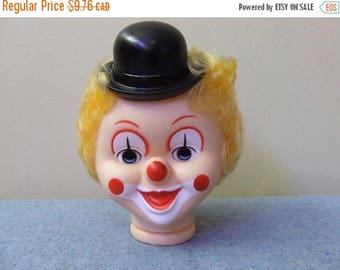 CLEARANCE Large Rubber Clown Head with Hat for Crafting Projects Creepy Clown Head Doll Parts